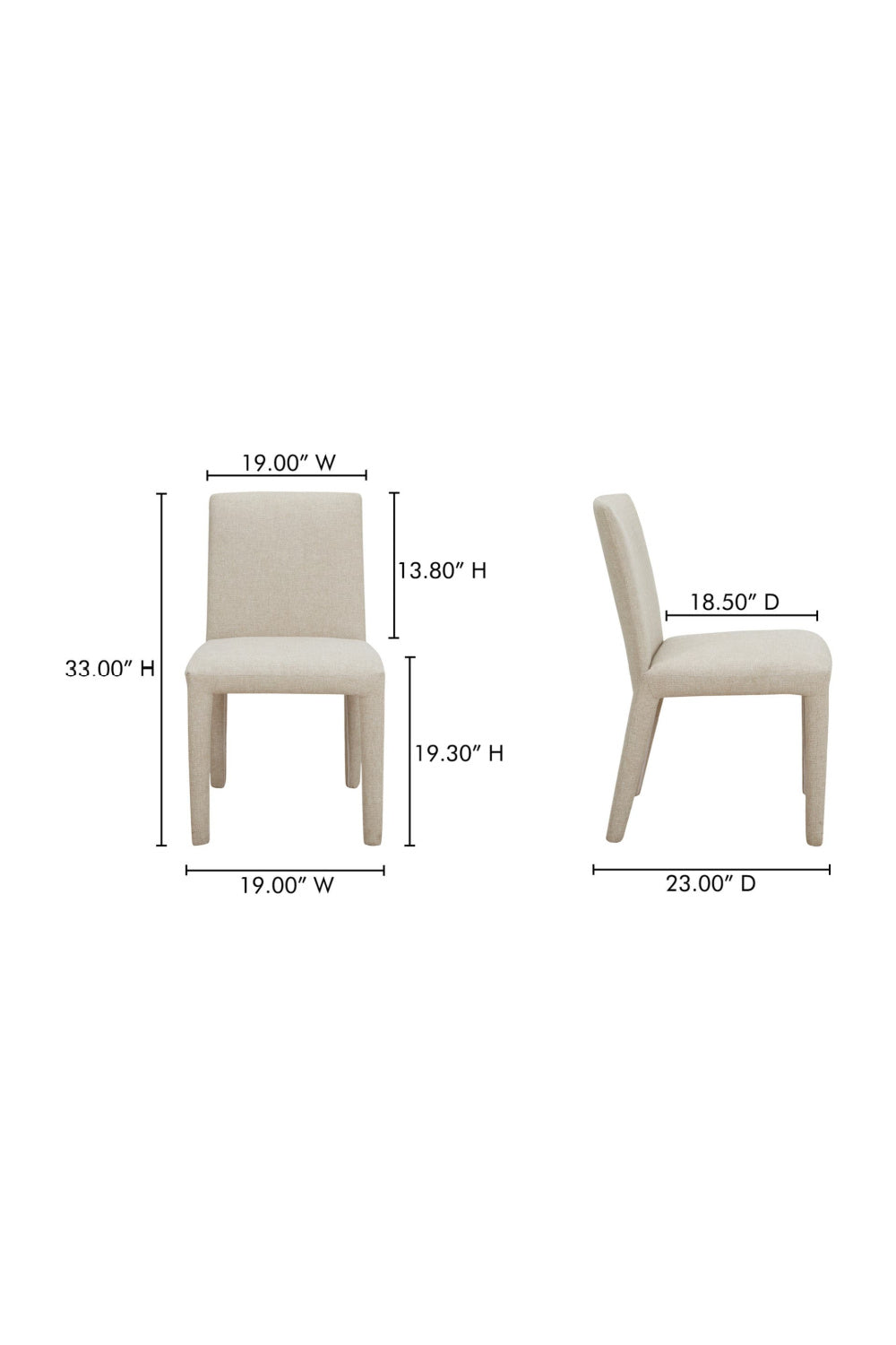 Fabric Upholstered Dining Chairs (2) | Novi Living Monte | Oroa.com