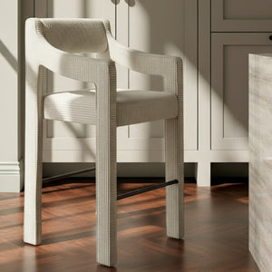 Upholstered Sloped-Arm Counter Stool | Novi Living Elise