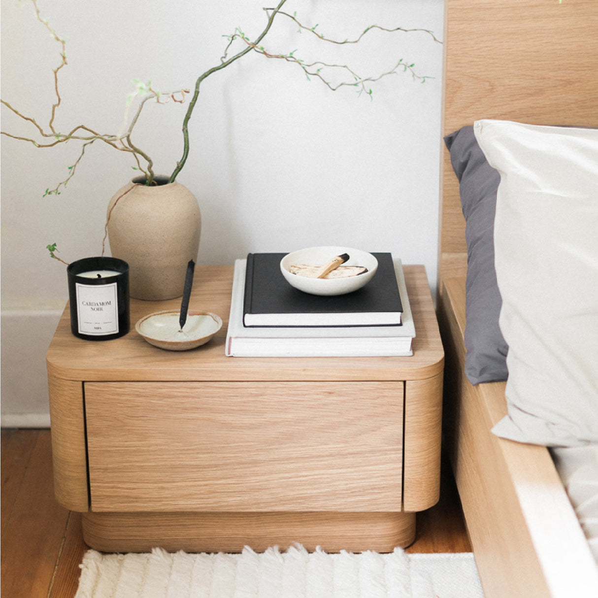   Modern European furniture - 1-Drawer Wooden Nightstand S - www.oroa.com | Oroa.com