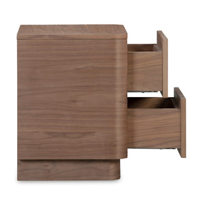 2-Drawer Wooden Tall Nightstand | Novi Living Round Off | Oroa.com