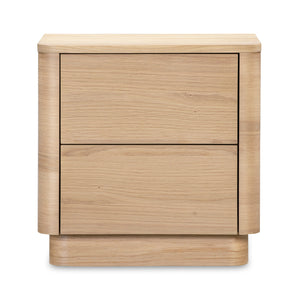 2-Drawer Wooden Tall Nightstand | Novi Living Round Off | Oroa.com