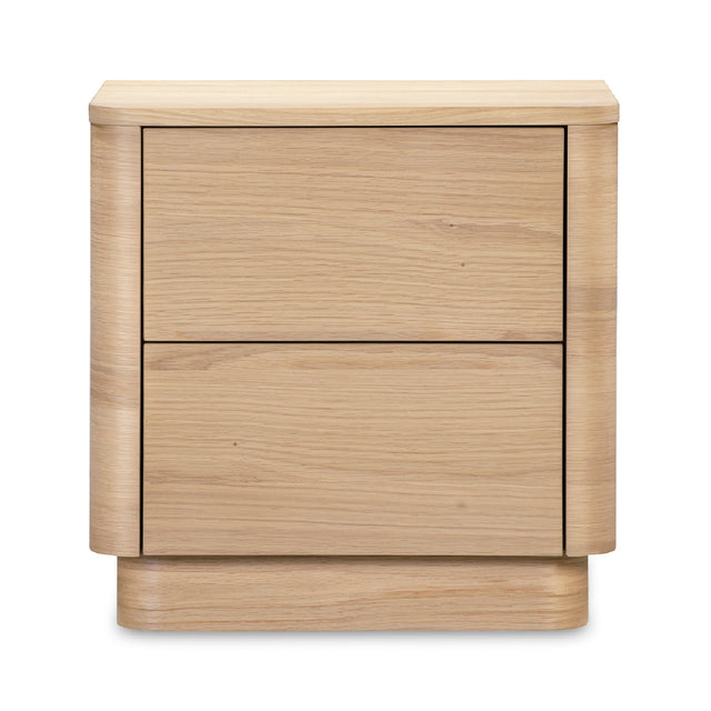 2-Drawer Wooden Tall Nightstand | Novi Living Round Off | Oroa.com