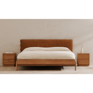 2-Drawer Wooden Tall Nightstand | Novi Living Round Off | Oroa.com