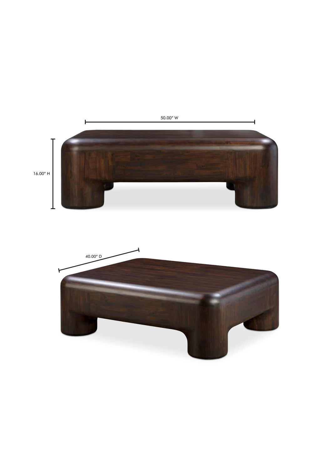 Modern European furniture - Brown Acacia Coffee Table - www.oroa.com