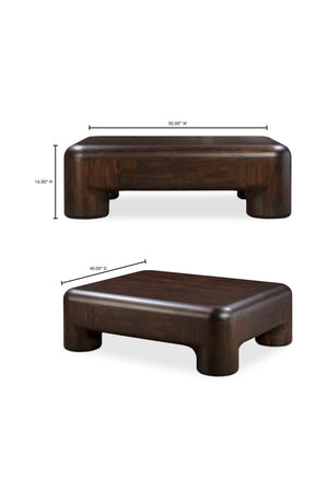 Modern European furniture - Brown Acacia Coffee Table - www.oroa.com