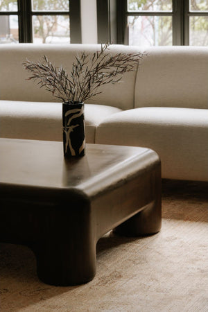 Modern European furniture - Brown Acacia Coffee Table - www.oroa.com