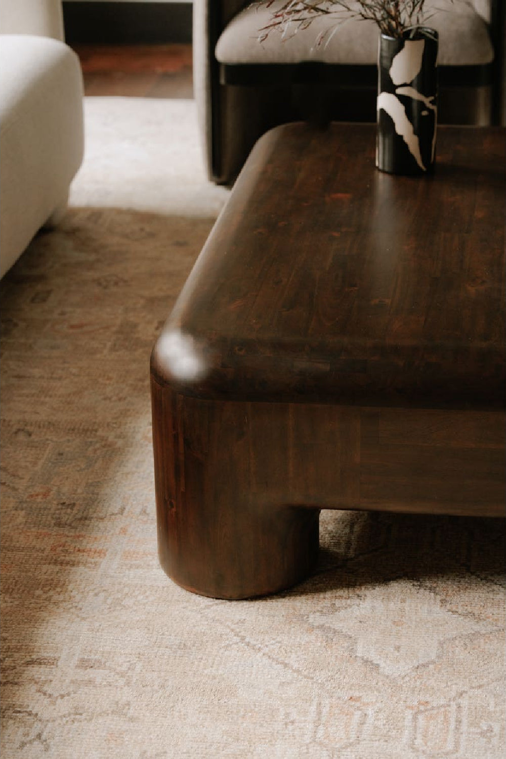 Modern European furniture - Brown Acacia Coffee Table - www.oroa.com