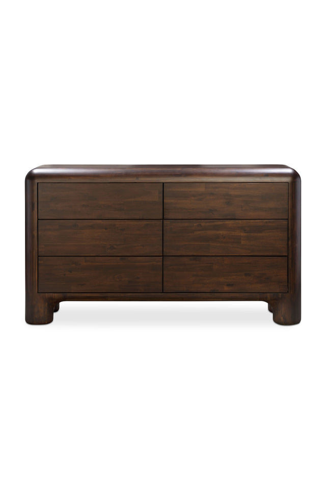 Modern European furniture - Brown Acacia 6-Drawer Dresser - www.oroa.com