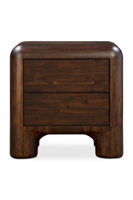 Brown Acacia 2-Drawer Nightstand | Novi Living Rowan | Oroa.com