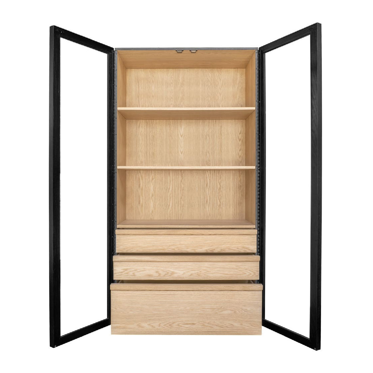 Modern European furniture - Black Solid Ash Tall Cabinet - www.oroa.com