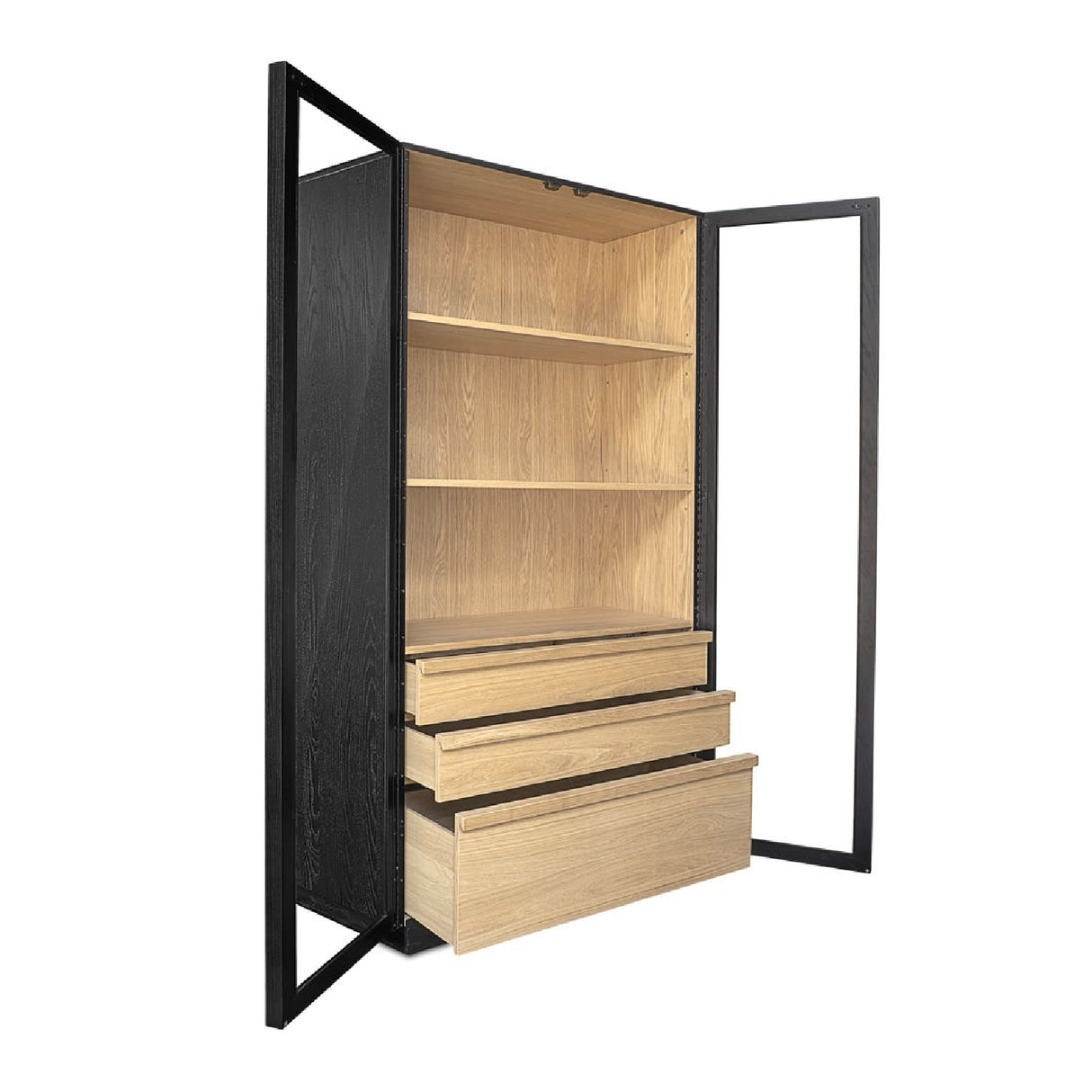 Modern European furniture - Black Solid Ash Tall Cabinet - www.oroa.com