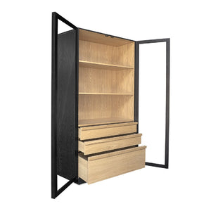 Modern European furniture - Black Solid Ash Tall Cabinet - www.oroa.com