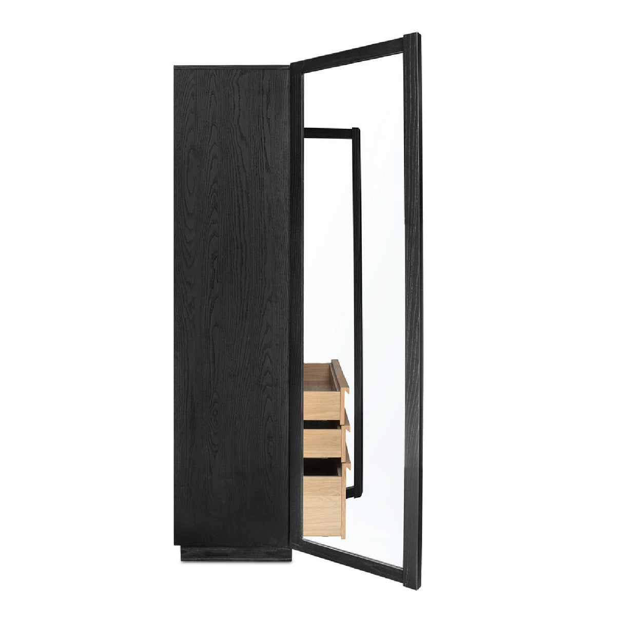 Modern European furniture - Black Solid Ash Tall Cabinet - www.oroa.com