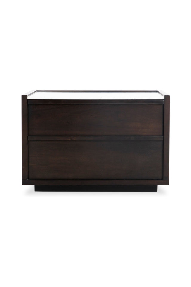 Modern European furniture - Acacia Veneer 2-Drawer Nightstand - www.oroa.com