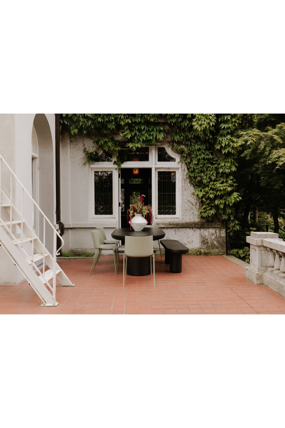   Modern European furniture - Black Indoor/Outdoor Oval Dining Table - www.oroa.com | Oroa.com