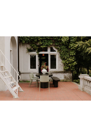   Modern European furniture - Black Indoor/Outdoor Oval Dining Table - www.oroa.com | Oroa.com