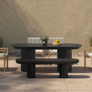  Modern European furniture - Black Indoor/Outdoor Oval Dining Table - www.oroa.com | Oroa.com