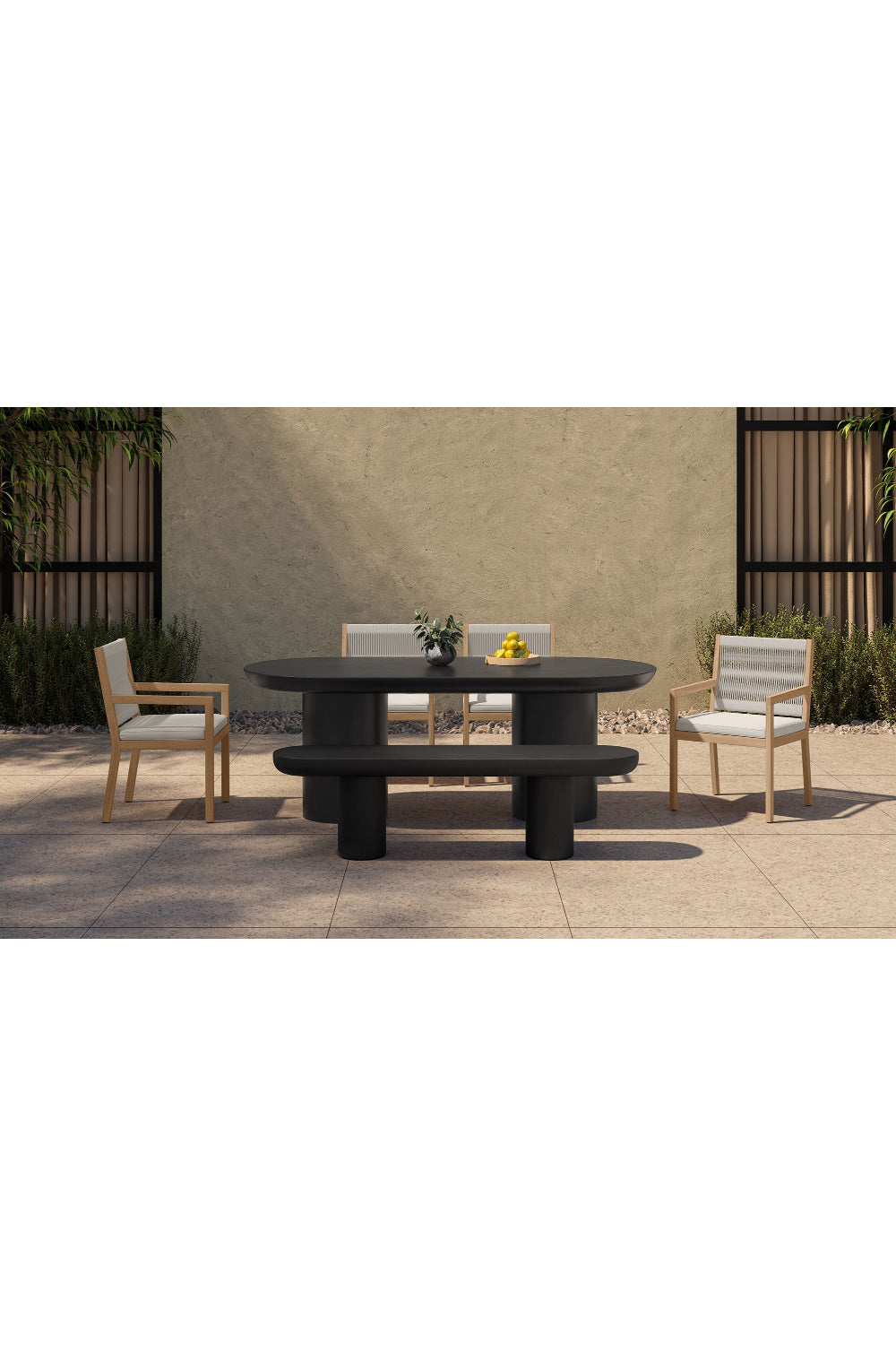   Modern European furniture - Black Indoor/Outdoor Oval Dining Table - www.oroa.com | Oroa.com