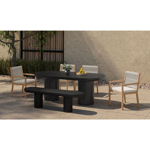   Modern European furniture - Black Indoor/Outdoor Oval Dining Table - www.oroa.com | Oroa.com