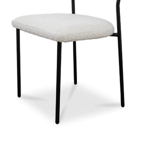   Modern European furniture - White Boucle Dining Chair (2) - www.oroa.com | Oroa.com