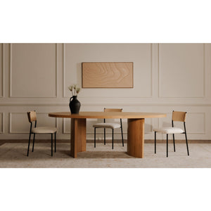   Modern European furniture - White Boucle Dining Chair (2) - www.oroa.com | Oroa.com