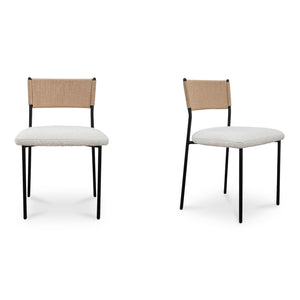   Modern European furniture - White Boucle Dining Chair (2) - www.oroa.com | Oroa.com