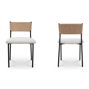   Modern European furniture - White Boucle Dining Chair (2) - www.oroa.com | Oroa.com