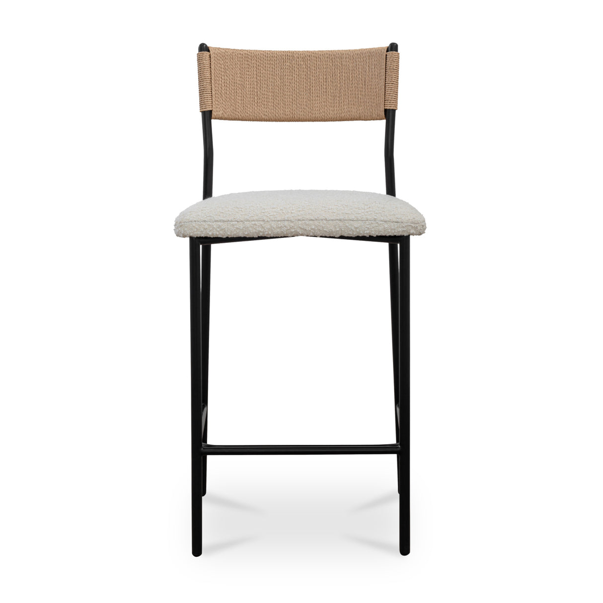 Modern European furniture - White Boucle Seat Counter Stool - www.oroa.com