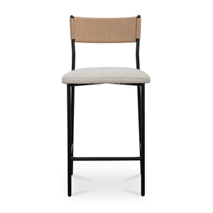 Modern European furniture - White Boucle Seat Counter Stool - www.oroa.com