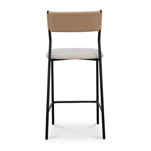 Modern European furniture - White Boucle Seat Counter Stool - www.oroa.com