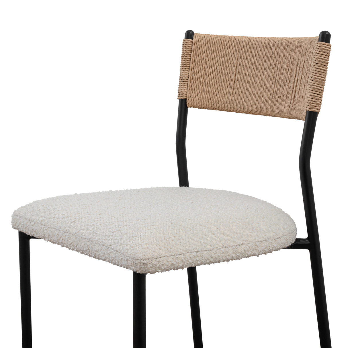Modern European furniture - White Boucle Seat Counter Stool - www.oroa.com