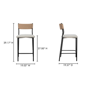 Modern European furniture - White Boucle Seat Counter Stool - www.oroa.com