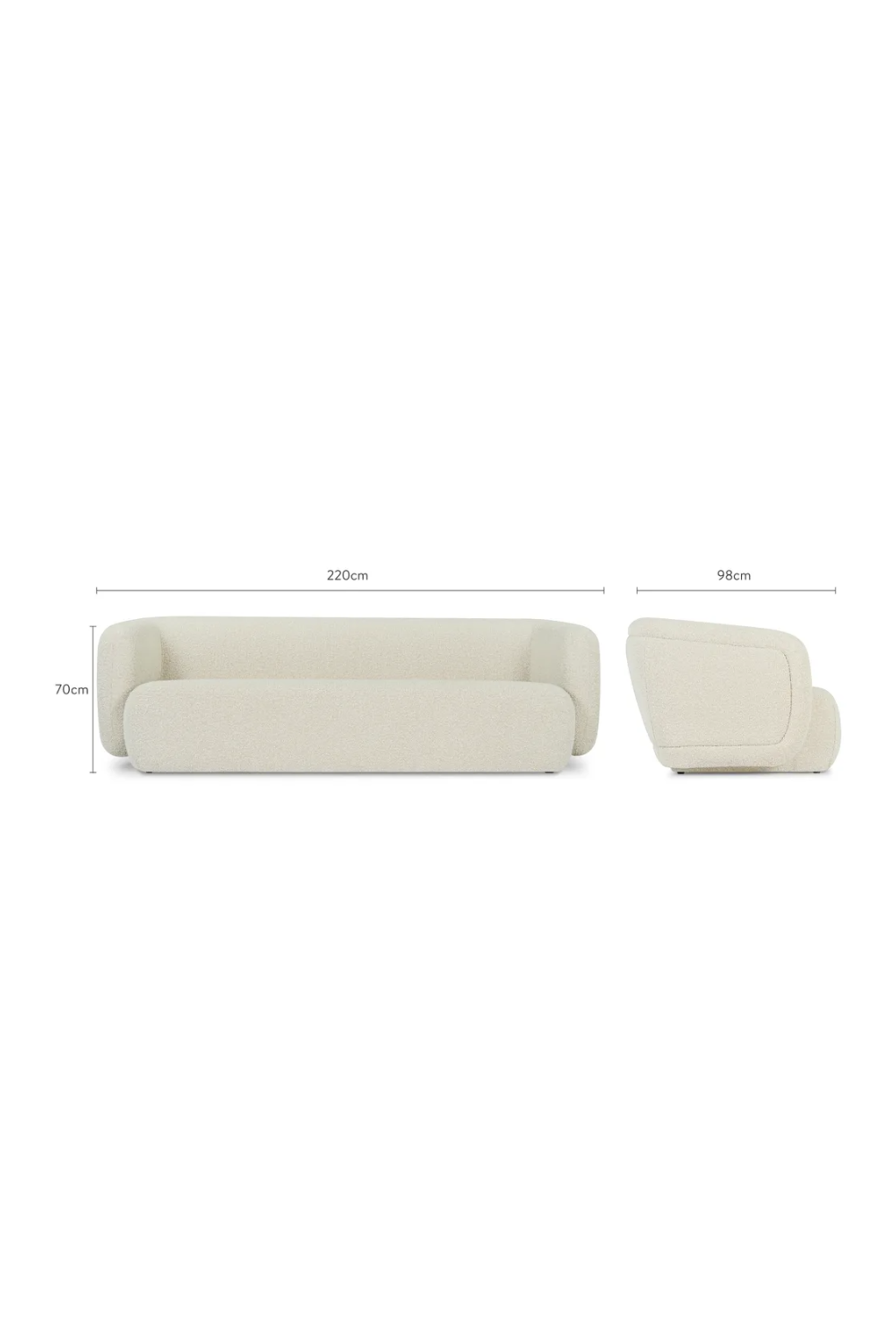 3-Seater White Sofa | NV Gallery Volta | Oroa.com