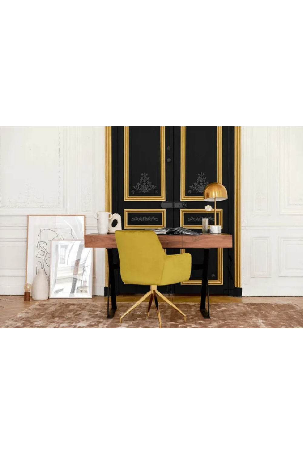 Grained Wood 3-Drawer Desk | NV Gallery Tuxedo | Oroa.com