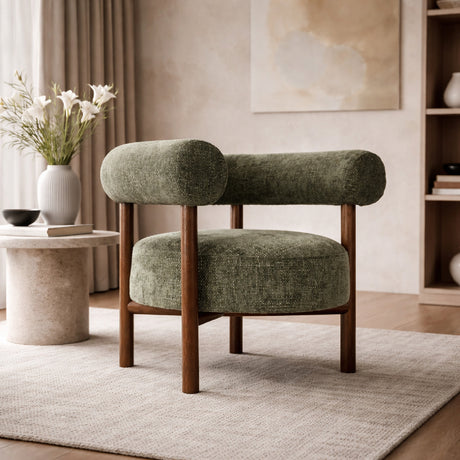   Curved Wood Frame Armchair | Oroa.com