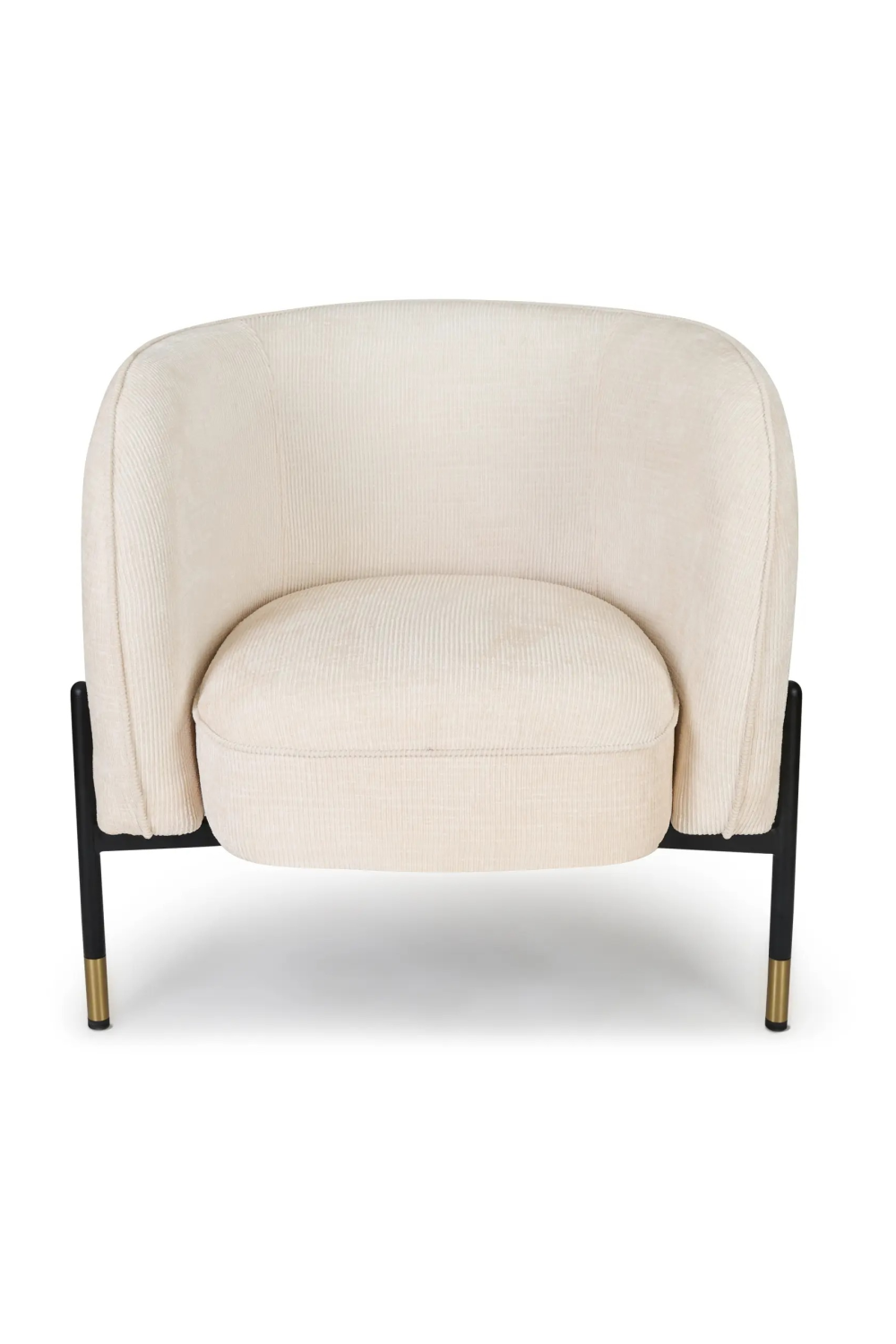 Cream Tweed Curved Accent Chair | NV Gallery Chuck | Oroa.com