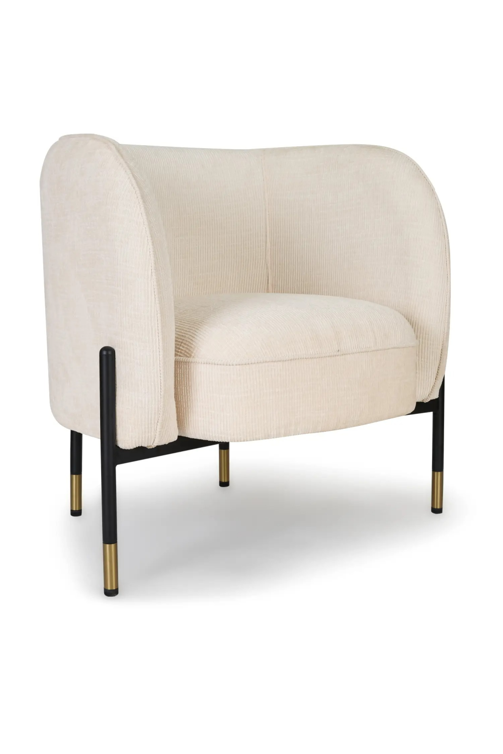 Cream Tweed Curved Accent Chair | NV Gallery Chuck | Oroa.com