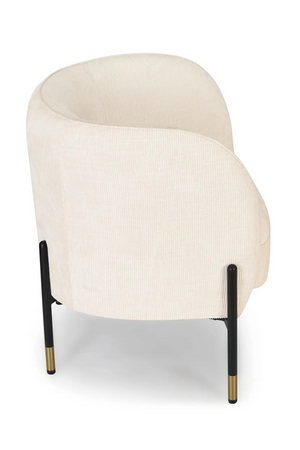 Cream Tweed Curved Accent Chair | NV Gallery Chuck | Oroa.com