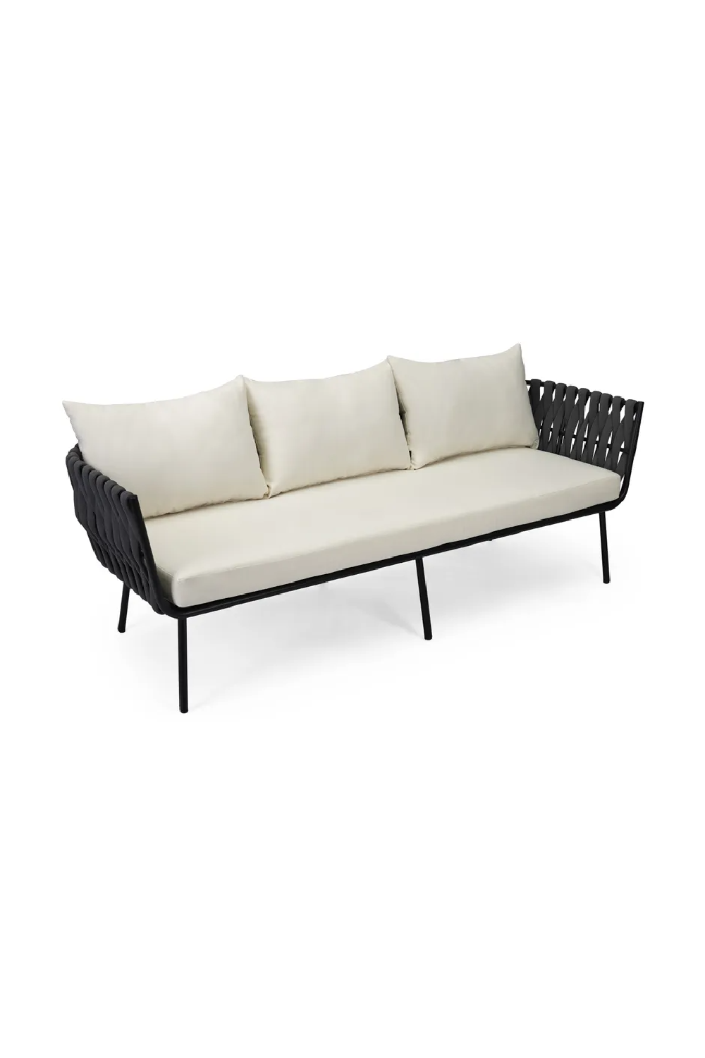 Black Rope 3-Seater Outdoor Sofa | NV Gallery Hamptons | Oroa.com