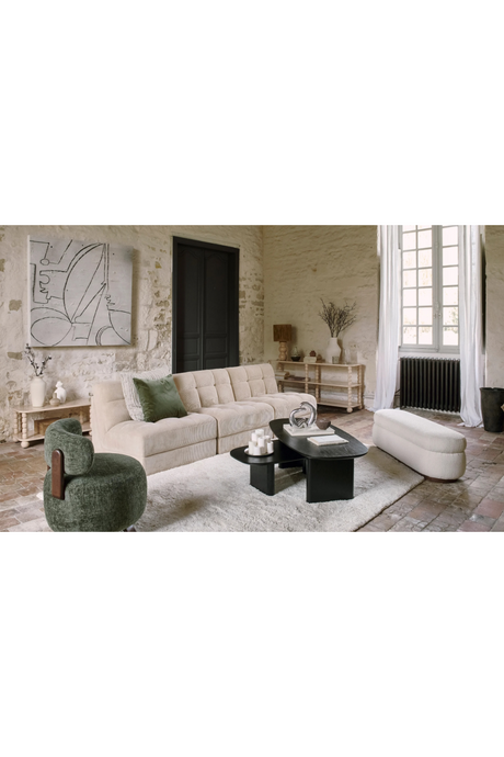 White Bouclé Bench | NV Gallery Mosso | Oroa.com