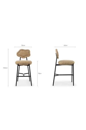 Organic-Shaped Back Bar Stool | NV Gallery Arty | Oroa.com