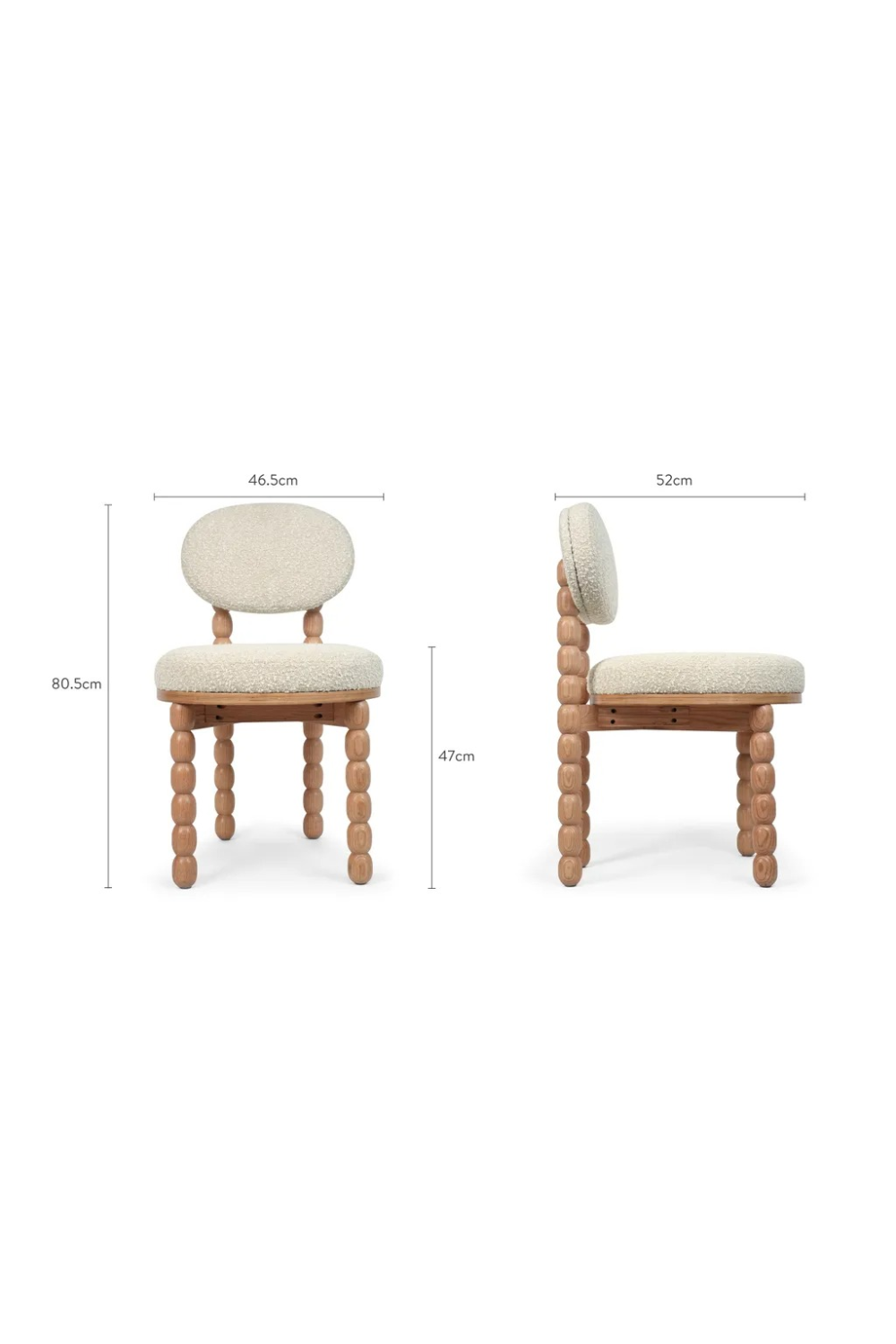 White Bouclé Dining Chair | NV Gallery Bold | Oroa.com