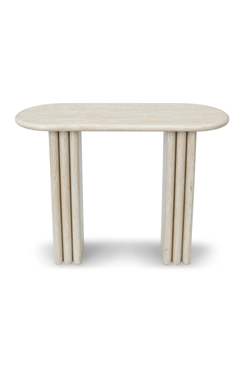 Layered Base Travertine Console Table | NV Gallery Artemis | Oroa.com