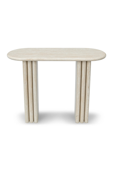 Layered Base Travertine Console Table | NV Gallery Artemis | Oroa.com