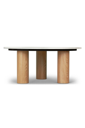 Beige Marble Round Coffee Table | NV Gallery Andrea | Oroa.com