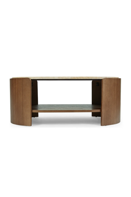 Oval Travertine Coffee Table | NV Gallery Elipse | Oroa.com