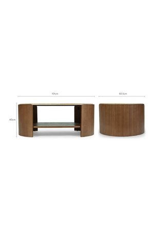 Oval Travertine Coffee Table | NV Gallery Elipse | Oroa.com