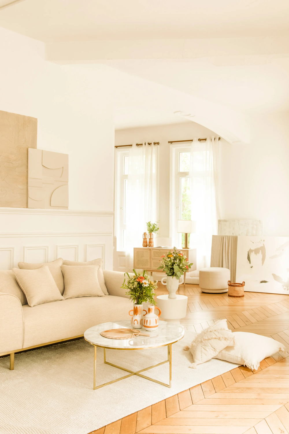 Gold Cross Base Coffee Table | NV Gallery Giselle | Oroa.com