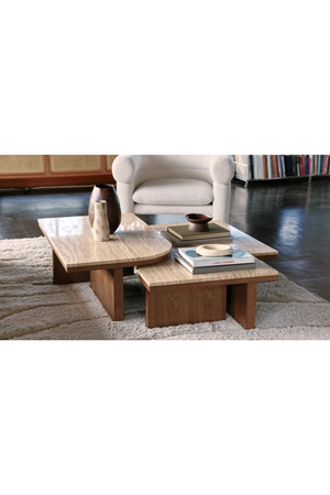 Travertine Asymmetrical Coffee Table | NV Gallery Highland | Oroa.com