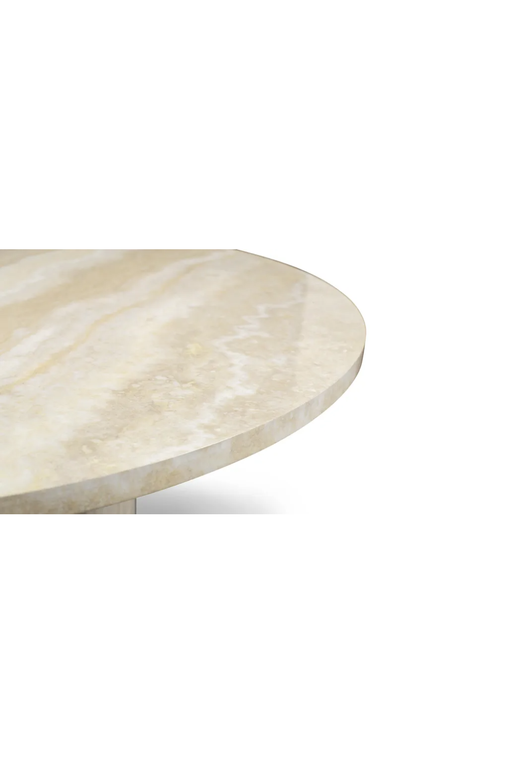 Round Glossy Travertine Coffee Table | NV Gallery Sienna | Oroa.com